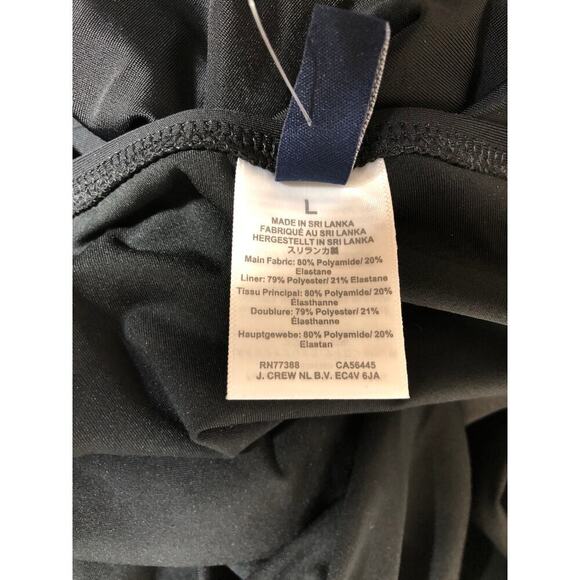 J. Crew One Piece Swimsuit Ruched Plunge V- Neck Swimwear Black NWT Large - Picture 6 of 8